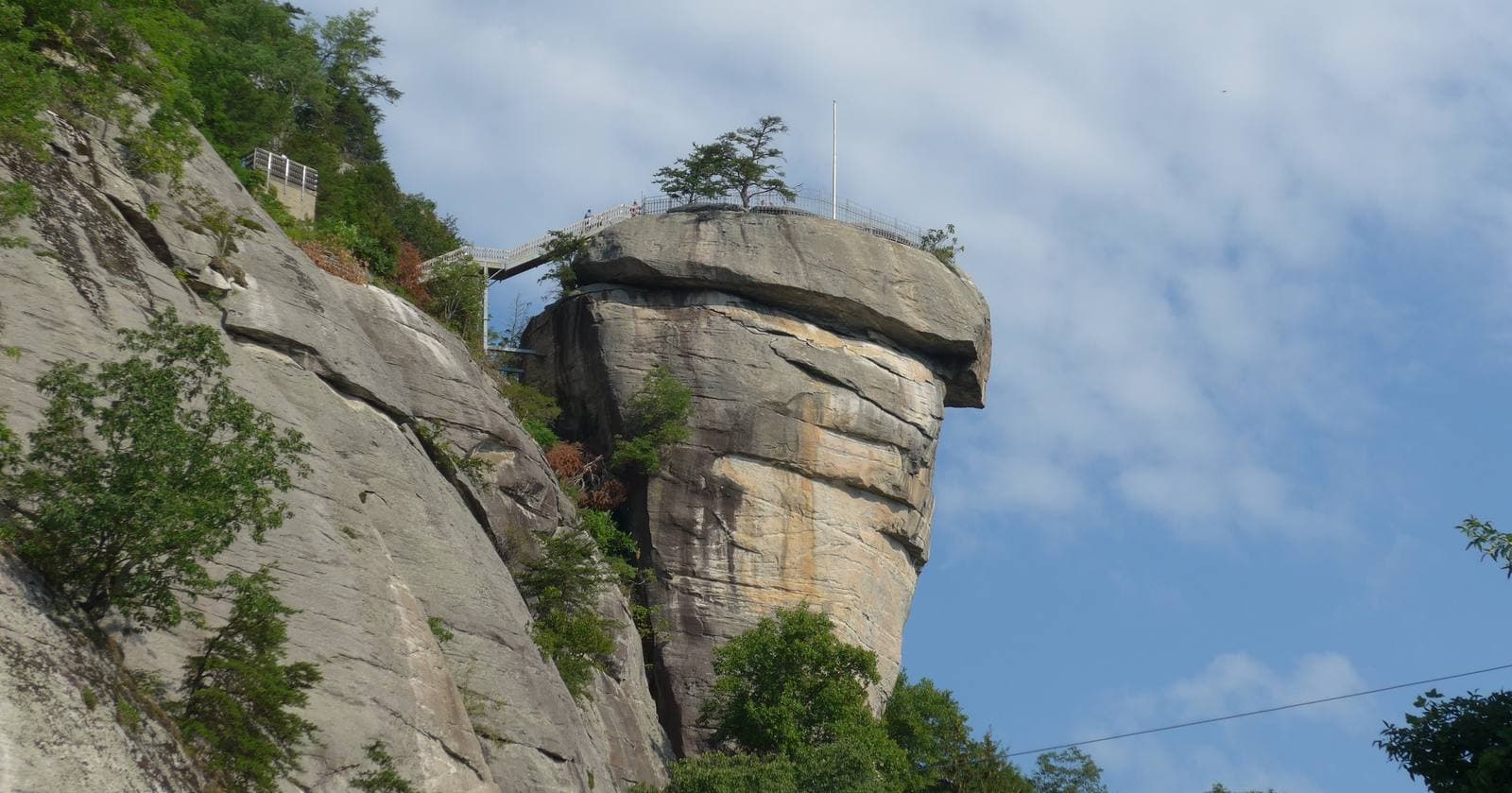 Chimney Rock viewed from the stairs below, North Carolina